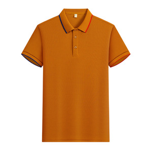 Polo Shirt Solid Color Polyester Ice Silk Contrast Trim Daily Wear Summer Short Sleeve Workwear Customized Printed Logo - Product Image 3