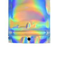 Sacs refermables en Mylar CPP avec fermeture éclair transparente, film holographique laser, emballage cosmétique, recyclables