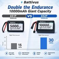 حزمة بطارية ليثيوم أيون Molicel INR-21700-P50B 6S2P 21.6 فولت 10000 مللي أمبير 216 واط ساعة لطائرات FPV بدون طيار وEVTOL مع تفريغ مستمر 120 أمبير
