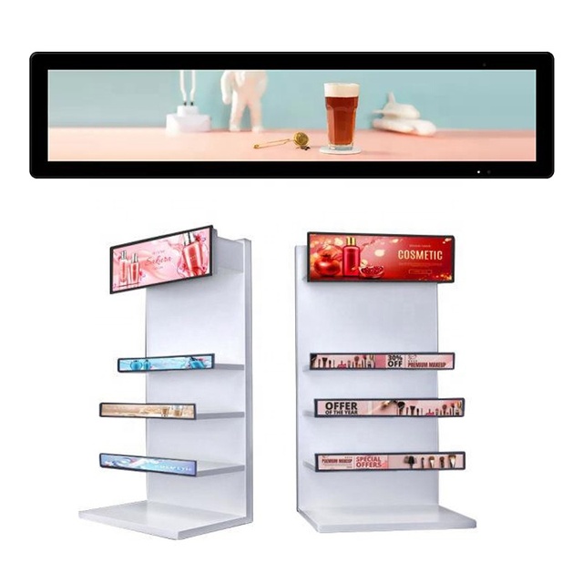 LCD Display Advertising Supermarket 19.1 Inch Ultra Wide Edge Shelf Screen Display Stretched Bar LCD Screen for Shelves
