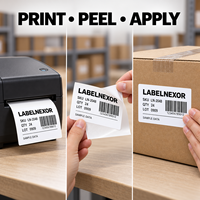 Gulungan Stiker Label Termal Perekat Sendiri untuk Pencetakan Barcode Termal Langsung dengan Format Bulat dan Persegi Panjang