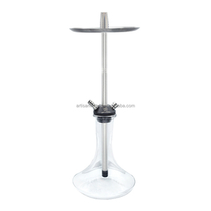 Toptan Yeni Tasarım Paslanmaz Çelik Lüks Şeffaf Cam Şişe Taşınabilir Nargile Rus Shisha Seti Dayanıklı Lake Kaplama - Product Image 2