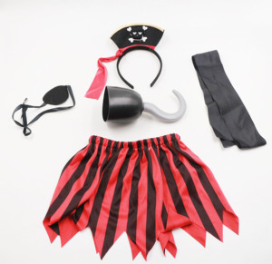 Ensemble d'accessoires de déguisement de pirate pour filles, en polyester, pour jeux de rôle, fête d'Halloween, accessoires de scène - Product Image 2
