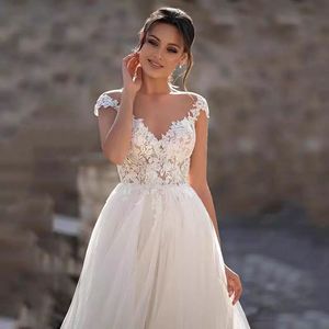 Wedding Dress Ball Gown High Waist Sweetheart Neckline Lace Tulle Milky Simple European Style - Product Image 3