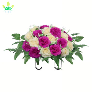 <span class=keywords><strong>Cementerio</strong></span> Artificial, arreglo de flores de seda, ramo de rosas, lápida conmemorativa, sillín de flores <span class=keywords><strong>para</strong></span> decoración de lápidas de <span class=keywords><strong>cementerio</strong></span> - Product Image 6