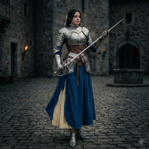 Traje de Armadura Medieval de Acero para Mujer, Conjunto Completo 3D de Caballero Gótico Plateado, Disfraz de Guerrero para Cosplay - Product Image 1