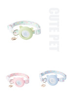 Collier pour chat AirTag avec système de sécurité détachable, traceur GPS réglable, breloque cœur doré, support en silicone, 3 couleurs, 2 tailles, toutes saisons