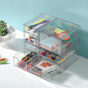 4/5/6 tầng hiện đại trong suốt Stackable lưu trữ mỹ phẩm bàn ngăn kéo lưu trữ tổ chức - Product Image 3