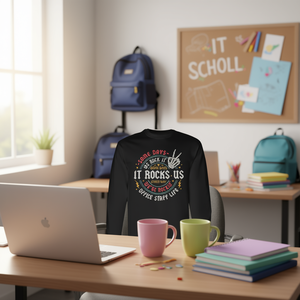 T-shirt à manches longues Office Staff Life, design Back To School Rock It - Product Image 3