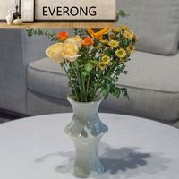 Vase à fleurs en onyx vert nordique EV Vase à fleurs en pierre marbrée Vase à fleurs décoratif en pierre d'onyx de table