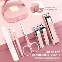 Ensemble d'outils professionnels de manucure et pédicure 5-en-1 en acier inoxydable pour soins des ongles, kits de toilettage personnel en gros