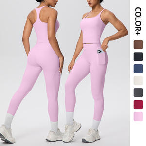 Nouvel ensemble de yoga sans dos à séchage rapide transfrontalier, sensation nuage, amincissant, rehausseur de fessier, vêtements de sport pour la course à pied décontractée en plein air et le fitness - Product Image 2