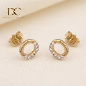 Boucles d'oreilles clous en or jaune massif 14 carats, diamant de laboratoire certifié IGI, taille ronde, pour femme, cadeau pour toute occasion spéciale - Product Image 5