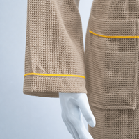 Peignoir de bain absorbant en tissu gaufré pour hôtel et spa, unisexe, avec col kimono, grande taille, longueur intégrale, léger, pour resort