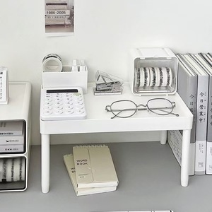 Dual Layer Desktop <b>Storage</b> Rack 2 Tier Rectangle Standing Type Multi Purpose Organizer For Office And Student Use - Product Image 4