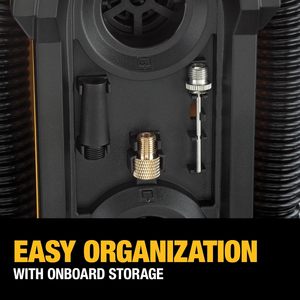 Compresor de Aire Portátil de 20V MAX, Inflador de Neumáticos de 150 psi, Luz LED, Apagado Automático, Herramienta Metálica B07H39S9JQ Negro/Amarillo - Product Image 5