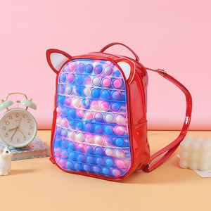 Scolbag lindo <span class=keywords><strong>de</strong></span> dibujos animados <span class=keywords><strong>de</strong></span> silicona <span class=keywords><strong>de</strong></span> burbuja pop chica niños morral <span class=keywords><strong>popit</strong></span> - Product Image 1