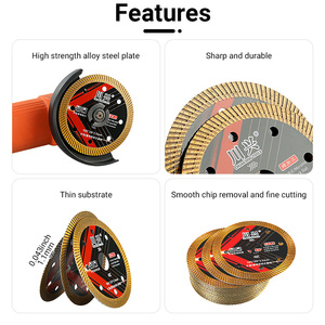 4 "Turbo lưỡi cưa kim cương cho gạch/Rock/gốm, Máy mài góc cắt khô, siêu mỏng và sắc nét, không sứt mẻ - Product Image 3