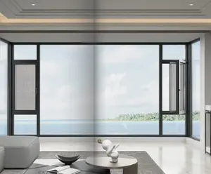 Soundproof thermal cracking aluminum custom windows aluminium glass windows Hurricane impact casement windows