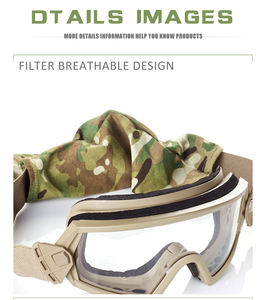 高品質の目の保護シューティンググラス戦術ゴーグル防風防曇CS保護ゴーグル戦術ヘルメットに適合 - Product Image 6