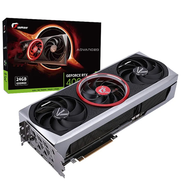 Used Colorful IGame GeForce RTX 4090Advanced OC 24G Gaming Graphics Card GPU with 24GB 21Gbps GDDR6X Memory