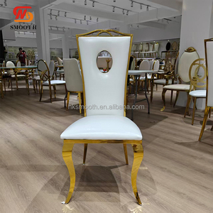 SMOOTH Gold Metal <b>Chair</b> Solid Back with Stable Leg Modern Design Indoor Furniture for Wedding Event Decor - Product Image 2