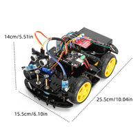 Kit de coche robot Tscinbuny con programación gráfica Módulo de evitación de obstáculos de Control remoto infrarrojo para educación de niños