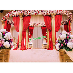 งานแต่งงานของอินเดีย Mandap โรมันสีทองเยอรมันงานแต่งงานที่สวยงามธีมโรมัน Mandap สหราชอาณาจักรสง่างามฮินดูแต่งงานไฟเบอร์โรมัน Mandap - Product Image 1