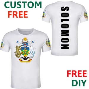 เสื้อยืดลายธงชาติหมู่เกาะโซโลมอนสำหรับผู้ชายแฟชั่นแขนสั้นโพลีเอสเตอร์แบรนด์ที่สามารถปรับแต่งได้สำหรับแฟนๆ - Product Image 3