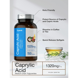 Cápsulas blandas de ácido caprílico de marca privada de alta calidad que alivian las molestias intestinales, mejoran la piel grasa y proporcionan energía rápida. - Product Image 3