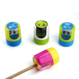 <span class=keywords><strong>Taille</strong></span>-<span class=keywords><strong>crayon</strong></span> manuel à double trou avec bac à copeaux, lame en métal et plastique, fournitures scolaires - Product Image 4