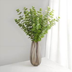 Chất Lượng Cao Nhân Tạo Bất Cảm Ứng Cao Su Màu Xanh Lá Cây Bạch Đàn Tiền Lá Chi Nhánh Lá Thân Cây Làm Bằng Tay Tốt Nghiệp Phục Sinh Đám Cưới Nhà - Product Image 1