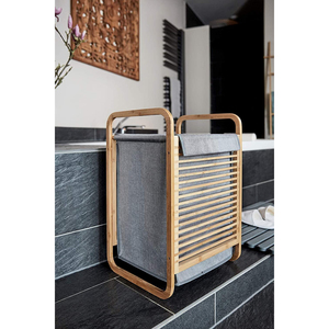 Cesta de lavandería de bambú práctica de comestibles reutilizable de alta calidad - Product Image 1