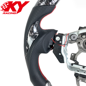 Volante deportivo LED RPM de fibra de carbono forjado blanco personalizado, adecuado para Nissan 370z 350z FX35 FX37 - Product Image 2