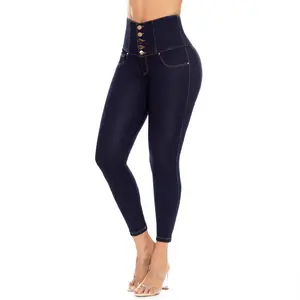 Nouveau jean noir taille haute femme 2023 mode Sexy crayon pantalon dames pantalon serré printemps automne porter hanche levage et minceur