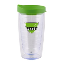 Tasse à café thermoplastique 15 oz, Double paroi, impression personnalisée, à emporter avec couvercle, offre spéciale,