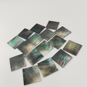 Cao đánh bóng cắt phẳng màu đen mẹ của vỏ ngọc trai 30*30*1.5mm tấm vuông khoảng trống chip Inlay đồ trang sức - Product Image 3