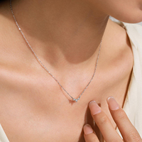 Collier pendentif simple en argent sterling 925 Ailmay avec trois zircons pour femme, design simple, bijou statement, cadeau pour une occasion spéciale