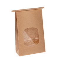Sac d'emballage pour en-cas, sacs en papier artisanal en noix de coco pour le pain, sacs en papier kraft résistant à la graisse pour aliments avec taille personnalisée