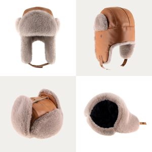 หมวกหนัง PU แบบ Trapper บุขนเทียม หมวกนักบินกันลม หมวกสกีสำหรับผู้ใหญ่ ใส่ได้ทั้งชายและหญิง สำหรับฤดูหนาว เหมาะสำหรับเล่นสกีและล่าสัตว์ - Product Image 2