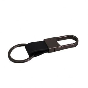 Porte-clés mousqueton en cuir PU court pour hommes, en alliage/métal/fer, accessoires de voiture, vente en gros - Product Image 1