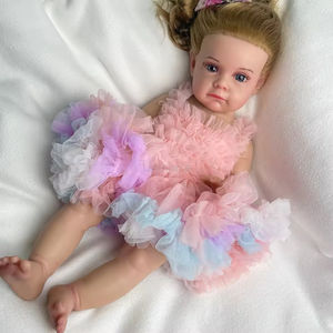 Poupée Reborn en Silicone pour Enfants aux Cheveux Blonds 20 Pouces Princesse avec de Grands Yeux et un Corps Doux Design de Fille Bébé Douce et Innocente - Product Image 4