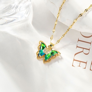 Colliers papillon en or 18 carats pour femmes, emballés dans une boîte pour les cadeaux de la fête des mères et de la Saint-Valentin pour maman, femme - Product Image 1