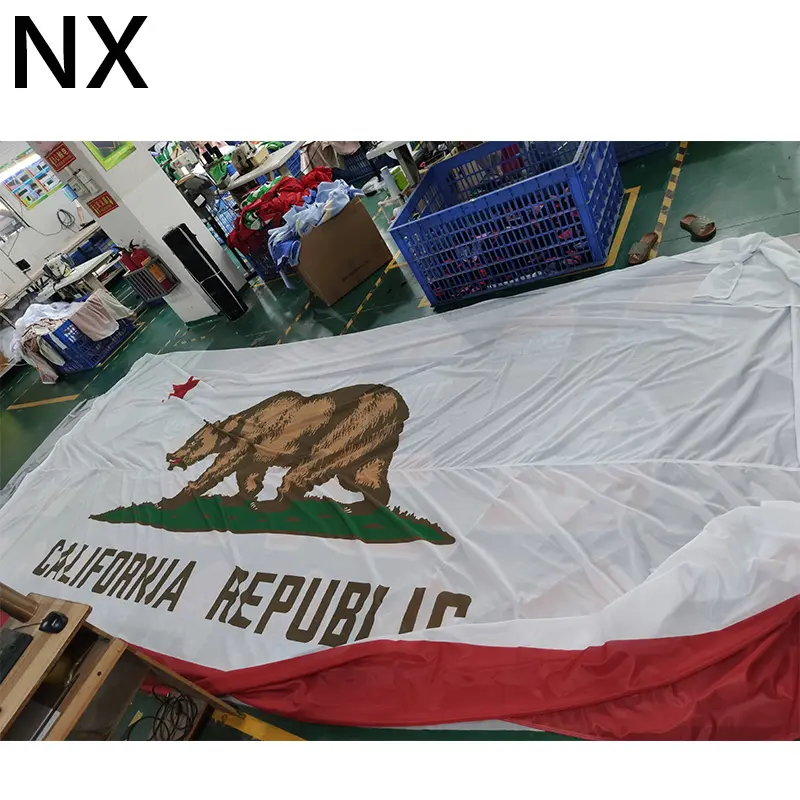 Custom Digital Printing Polyester Material Splice Sewing Big Size California Banner Flag Huge Outdoor For Promotion