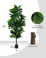 Harga Grosir Pohon Fiddle Leaf Buatan, Pesanan Massal Tanaman Hias Palsu dalam Pot untuk Acara Pernikahan dan Pesta