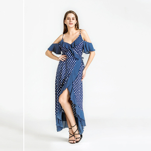 La nueva señora <span class=keywords><strong>de</strong></span> ocio <span class=keywords><strong>de</strong></span> moda joven venta al por mayor <span class=keywords><strong>de</strong></span> punto <span class=keywords><strong>de</strong></span> la onda <span class=keywords><strong>de</strong></span> impresión cabestro sin tirantes alta hendidura - Product Image 2