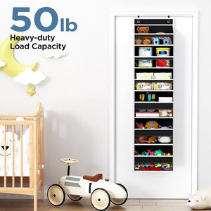 6 Tier Over The Door Organizer 33x15x85cm Heavy Duty Hanging <b>Storage</b> With Large Pockets For Behind Door Use - Product Image 5