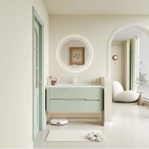 Italian Minimalist Style High-end Taichung Basin Single Bathroom <b>Vanity</b> <b>with</b> Advanced Round <b>Mirror</b> - Product Image 4