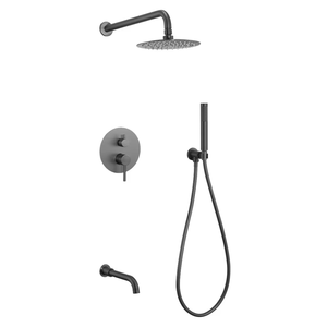 Cabezal de <span class=keywords><strong>Ducha</strong></span> Empotrado en la Pared de Acero Inoxidable 304 con Acabado Cepillado, Agua Fría y Caliente, con Grifo Redondo de Tres Funciones - Product Image 4