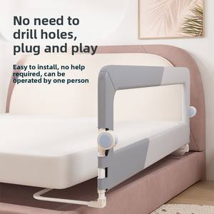 Barrière de lit bébé sans installation requise, barrière de sécurité réglable anti-chute pour enfants, tout-petits, nourrissons, maille respirante - Product Image 2